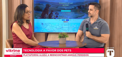 Foto Entrevista sobre o petAchado.com.br no Programa Vitrine Revista da TV Tarobá